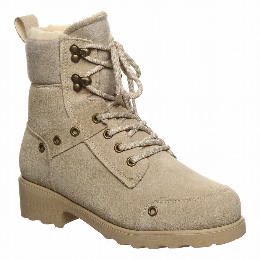 Bearpaw Alicia Ankle Boots UK - Women's Boots Beige ||CEPDBY-057||